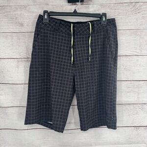 Smartwool Golf Shorts Plaid Drawstring Athletic Black‎ Small Marino Wool Blend